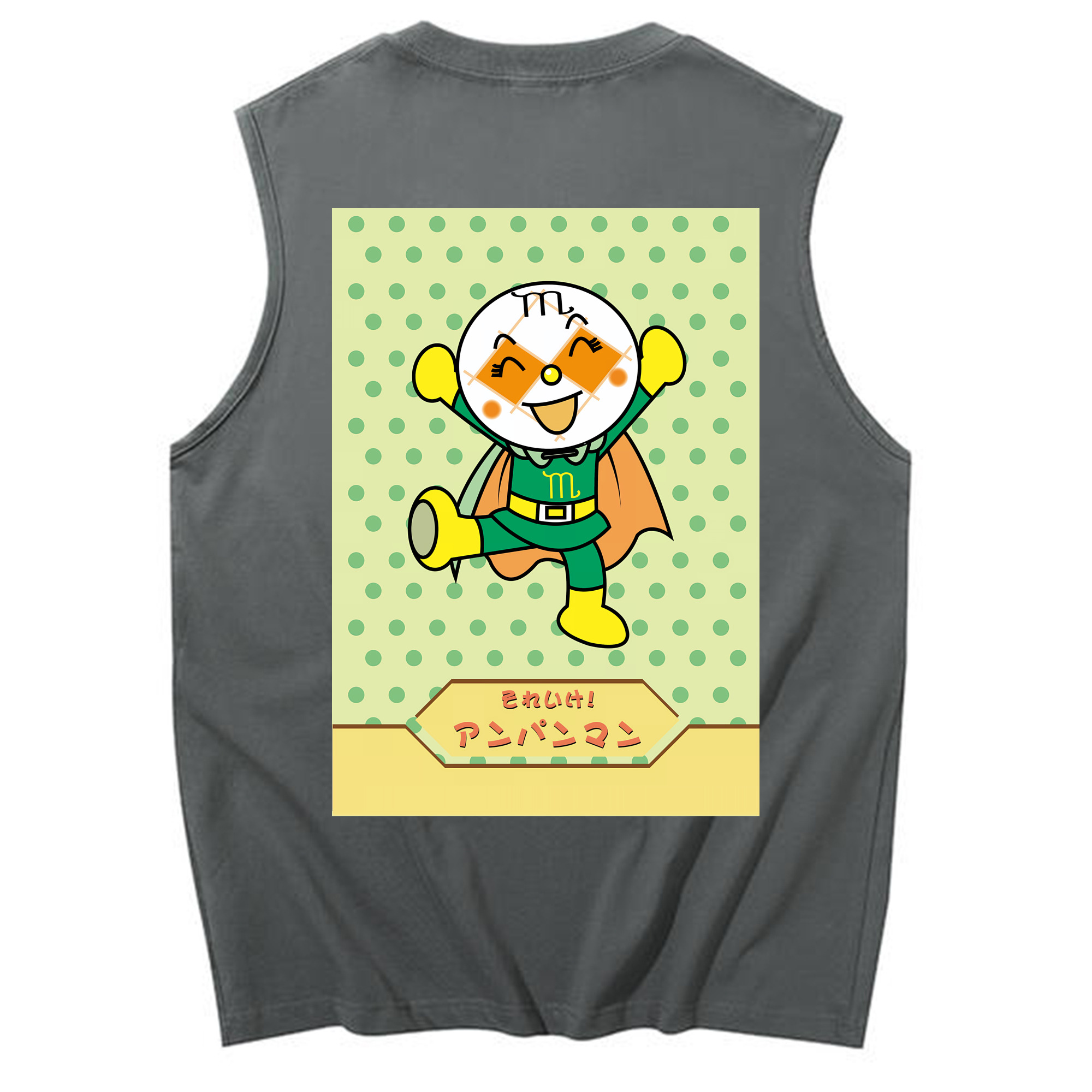 （画像用） アンパンマン Anpanman コットン100％タンクトップ（背面プリント）